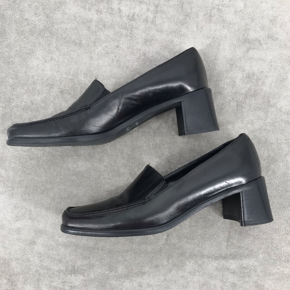 Sesto Meucci black loafers 6M 2in heel Italy - Picture 6 of 7